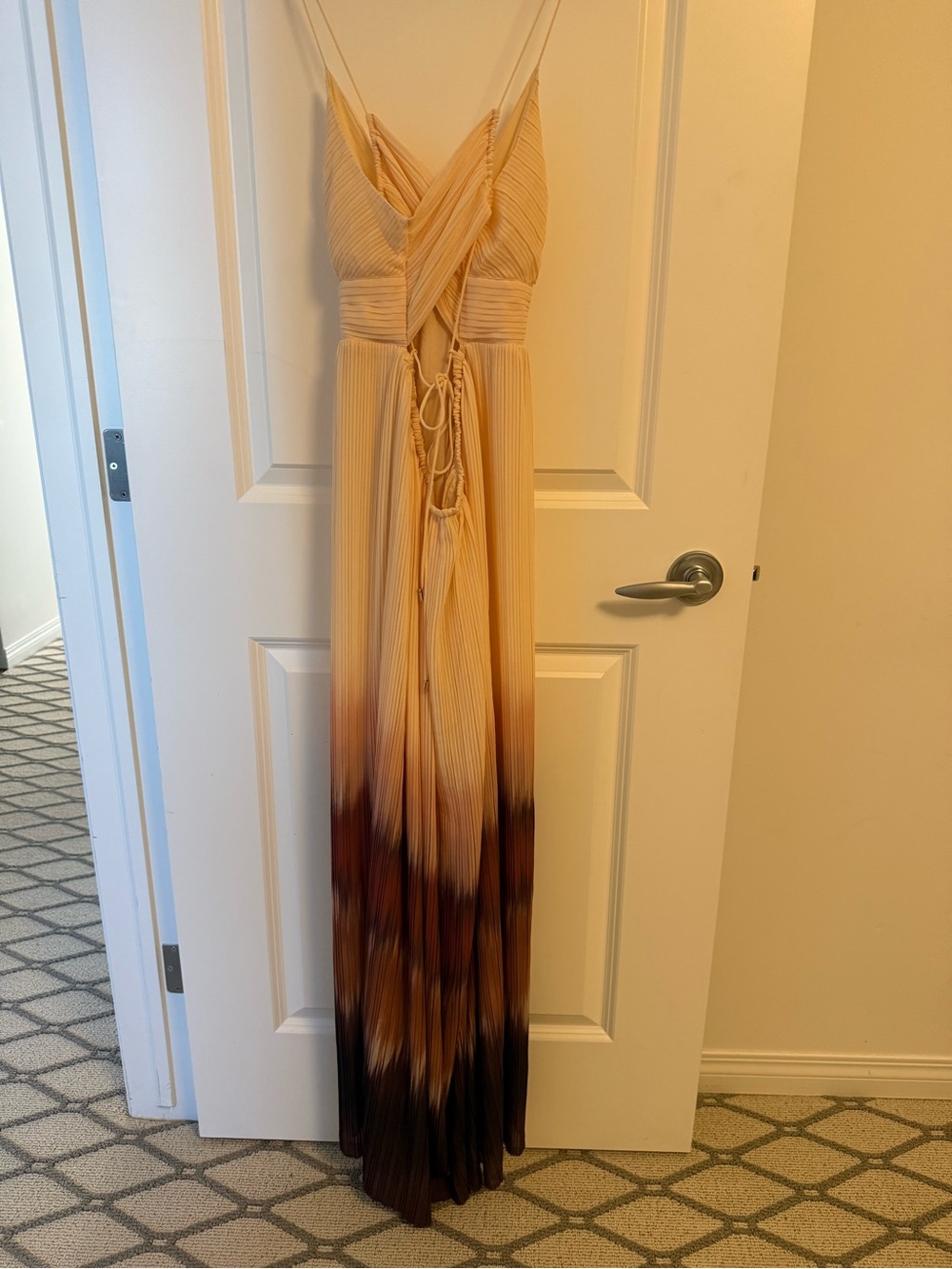 Ba&sh Wila Ombré Pleated Maxi Dress Open Back Pink Gown | Size L NWT - Picture 5 of 13